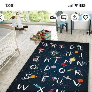 Navy Blue Space-Themed Rug!